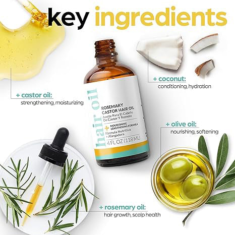 🔥50% off limited-time sale🔥 |Organic Rosemary & Castor Hair Growth Oil + Scalp Massager Set