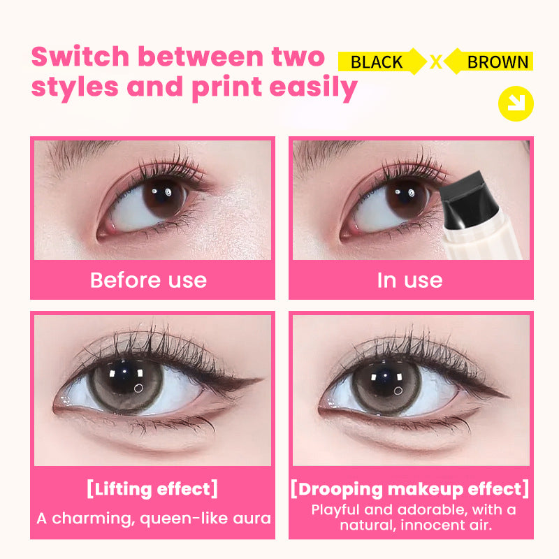 🔥50% off limited-time sale🔥 |Waterproof, smudge-proof, quick-drying eyeliner with an integrated eyeliner stamp