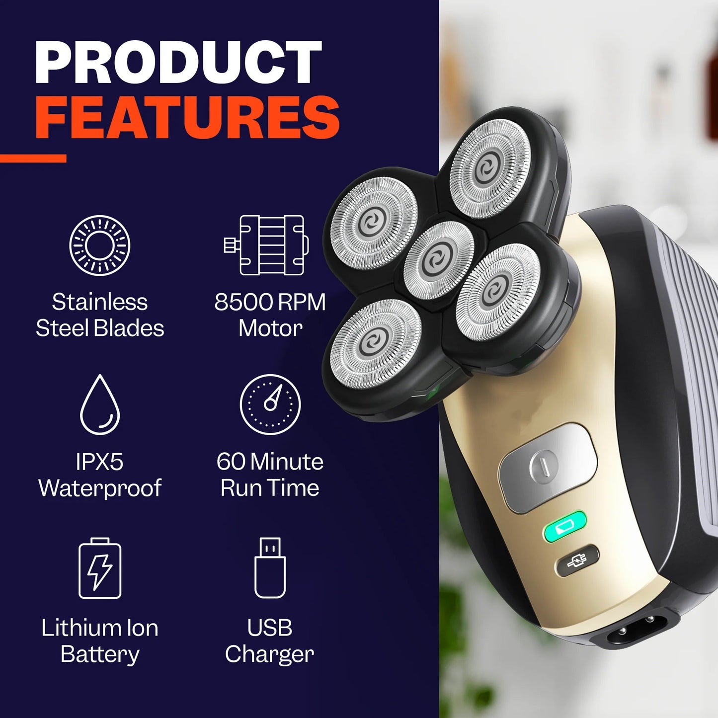 🔥50% off limited-time sale🔥 |Effortless Head Shaving: Must-Have Shaver For Bald Guys