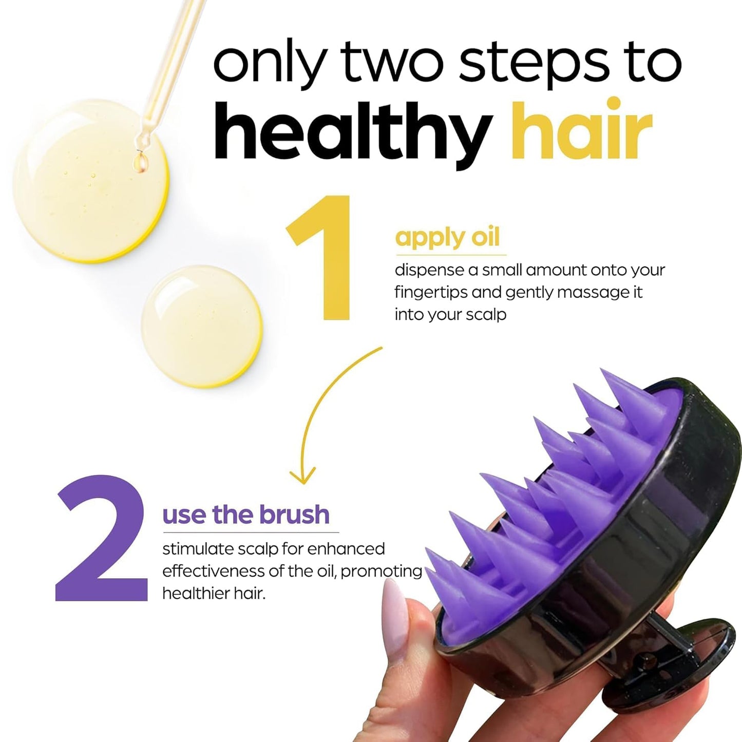 🔥50% off limited-time sale🔥 |Organic Rosemary & Castor Hair Growth Oil + Scalp Massager Set