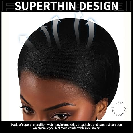 🔥50% off limited-time sale🔥 |HD Wig Caps Super Thin, Two-pack,4PCS Ultra Thin Wig Caps Black