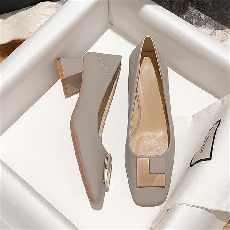 Genuine Soft Leather Dual Wearing Chunky Heels Anti-Fatigue Women's Shoes