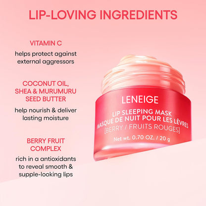 🔥50% off limited-time sale🔥 |Lip Sleeping Mask: Nourish, Hydrate, Vitamin C, Murumuru & Shea Butter, Antioxidants, Flaky, Dry Lips
