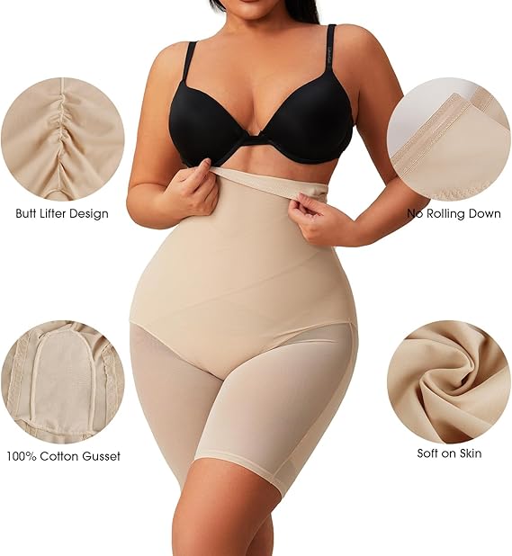 🔥50% off limited-time sale🔥 |Tummy Control Shapewear for Women High Waisted Butt Lifting Panties Thigh Slimmer Body Shaper Shorts