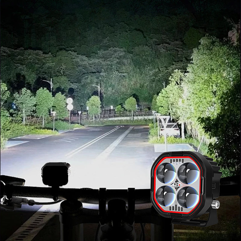 High Brightness Motorcycle Spotlight with Adjustable Bracket